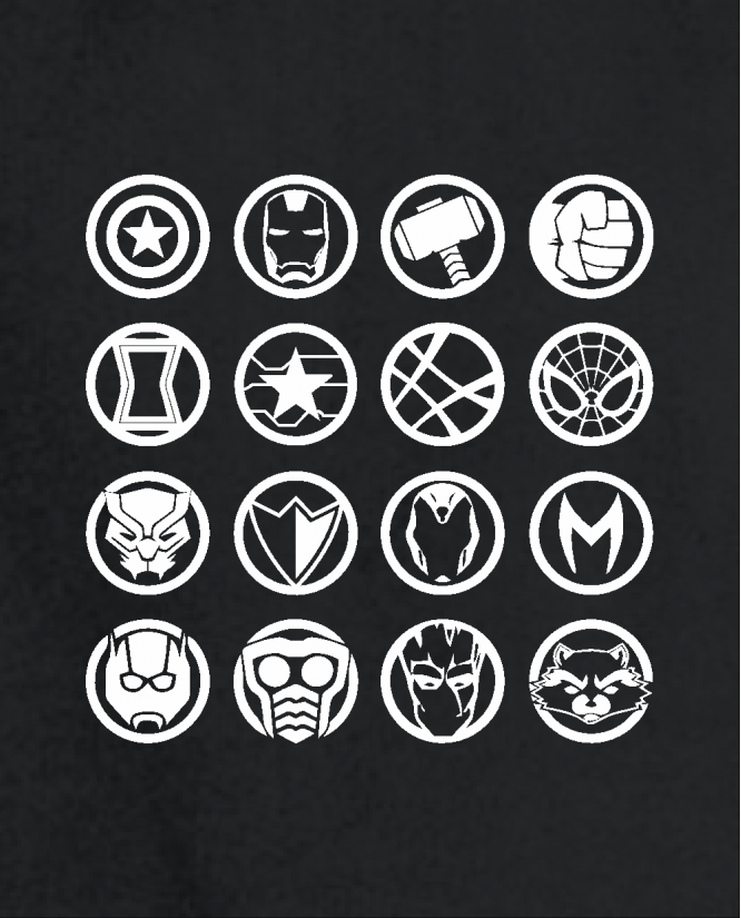 Džemperis Marvel herojų iconos